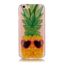 Apple iPhone 6/6s MobilCover TPU Klar Ananas med Solglasögon