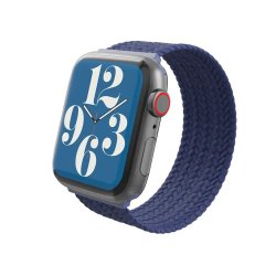 Apple Watch 42/44/45mm/Apple Watch Ultra Armbånd Braided Watch Band Large Navy Blue