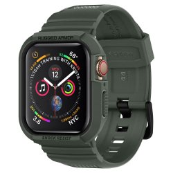 Apple Watch 44/45mm Cover Armbånd Rugged Armor Pro Military Green