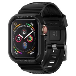 Apple Watch 44/45mm Cover Armbånd Rugged Armor Pro Sort