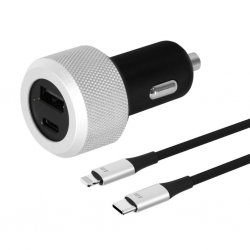 Highway Turbo Biloplader USB-C Til Lightning-kabel