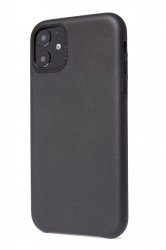 iPhone 11 Black Leather Backcover Sort