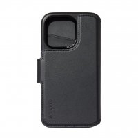 iPhone 15 Etui Leather Detachable Wallet Sort