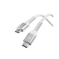 Essential Kabel Fabric USB-C/USB-C 100W 1m Hvid