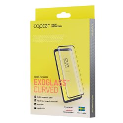 ExoGlass Curved till iPhone 6/6s/7/8/SE Skærmbeskytter Full Size Sort