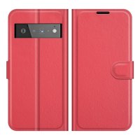Google Pixel 6 Pro Etui Litchi Rød