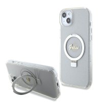 iPhone 15 Plus Cover Ring Stand Glitter MagSafe Transparent