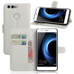 Huawei Honor 8 Mobilplånbok Litchi PU-læder Hvid