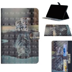 Huawei MediaPad M5 Lite 10 Etui Motiv Katt och Tiger