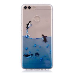 Huawei P Smart 2018 Cover TPU Transparent och Pingviner