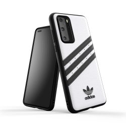 Huawei P40 Cover OR 3 Stripes Snap Case Hvid Sort