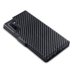 Samsung Galaxy Note 10 Etui Low Profile Kulfibertekstur Sort