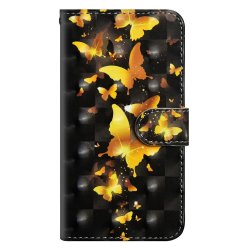 Samsung Galaxy A10 Plånboksetui Motiv Guldiga Fjärilar