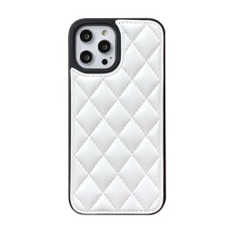 iPhone 12/iPhone 12 Pro Cover Rombemønster Hvid