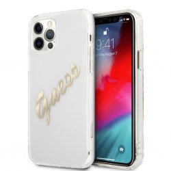 iPhone 12/iPhone 12 Pro Cover Vintage Script Guld Klar