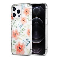 iPhone 12 Pro Max Cover Blomstermønster MagSafe Lyserød