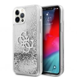 iPhone 12 Pro Max Cover Liquid Glitter Sølv Klar