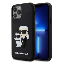 iPhone 12/iPhone 12 Pro Cover 3D Rubber Karl & Choupette Sort