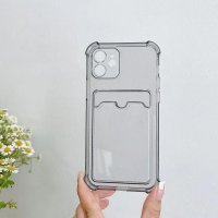 iPhone 12 Cover Kortholder Stødabsorberende Grå