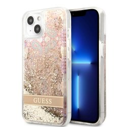 iPhone 13 Mini Cover Liquid Glitter Paisley Pattern Guld