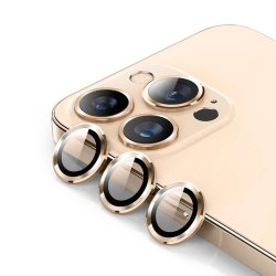 iPhone 13 Pro/iPhone 13 Pro Max Kameralinsebeskytter Hærdet Glas Gold