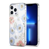 iPhone 13 Pro Max Cover Blomstermønster MagSafe Rød Blå