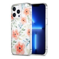 iPhone 13 Pro Max Cover Blomstermønster MagSafe Lyserød