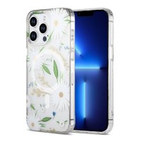 iPhone 13 Pro Max Cover Blomstermønster MagSafe Hvid
