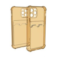 iPhone 13 Pro Cover Kortholder Stødabsorberende Gul