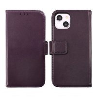 iPhone 14 Plus Etui Ægte Læder Lilla