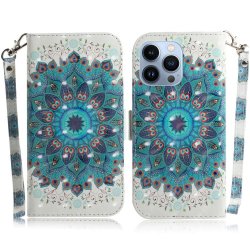 iPhone 14 Pro Etui Motiv Blå Mandala