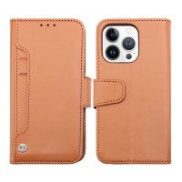 iPhone 14 Pro Etui Udfoldelig Kortholder Brun