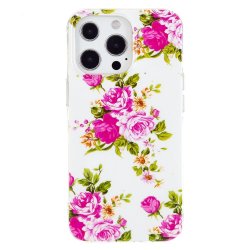 iPhone 14 Pro Cover Motiv Lyserød Rosor