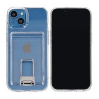 iPhone 15 Cover with Stand Card Holder Transparent