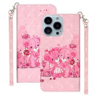 iPhone 15 Pro Max Etui Motiv Lyserød Teddybjørn