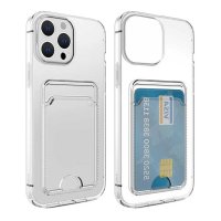 iPhone 15 Pro Max Cover Kortholder Stødabsorberende Transparent