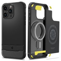 iPhone 15 Pro Cover Rugged Armor MagFit Matte Black