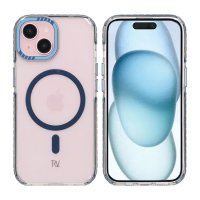 iPhone 15 Cover Forstærkede hjørner Blå