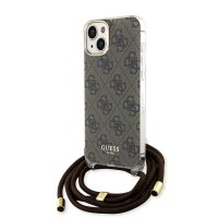 iPhone 15 Cover Crossbody Cord Brun