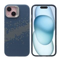 iPhone 15 Cover Sammenklappelig Stativ MagSafe Blå Guld