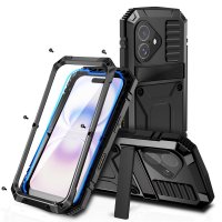 iPhone 17 Cover Metal Stødabsorberende Sort