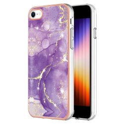 iPhone 7/iPhone 8/iPhone SE 2020/iPhone SE 2022 Cover Marmor Glitter Mørklilla