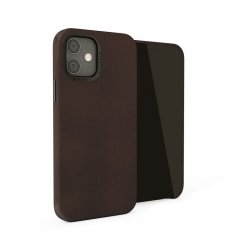  iPhone 12 Mini Magnetic Leather Case med Magnethållare Brun