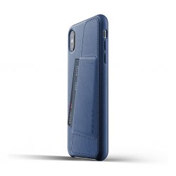 iPhone Xs Max Cover Full Leather Wallet Case Monaco Blue