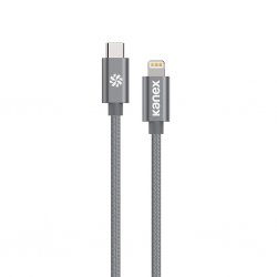 Durabraid USB-C till LightningKabel 1m Grå
