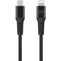 Kabel Flettet USB-C/Lightning 2m Sort