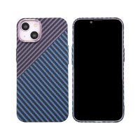 iPhone 14 Cover Kulfibermønster Blå Lilla