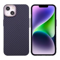 iPhone 14 Cover Kulfibermønster Lilla