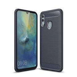 MobilCover till Huawei P Smart 2019 Børstet Kulfibertekstur Mørkeblå