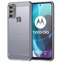 Motorola moto g71 5G Cover Børstet Karbonfibertekstur Grå